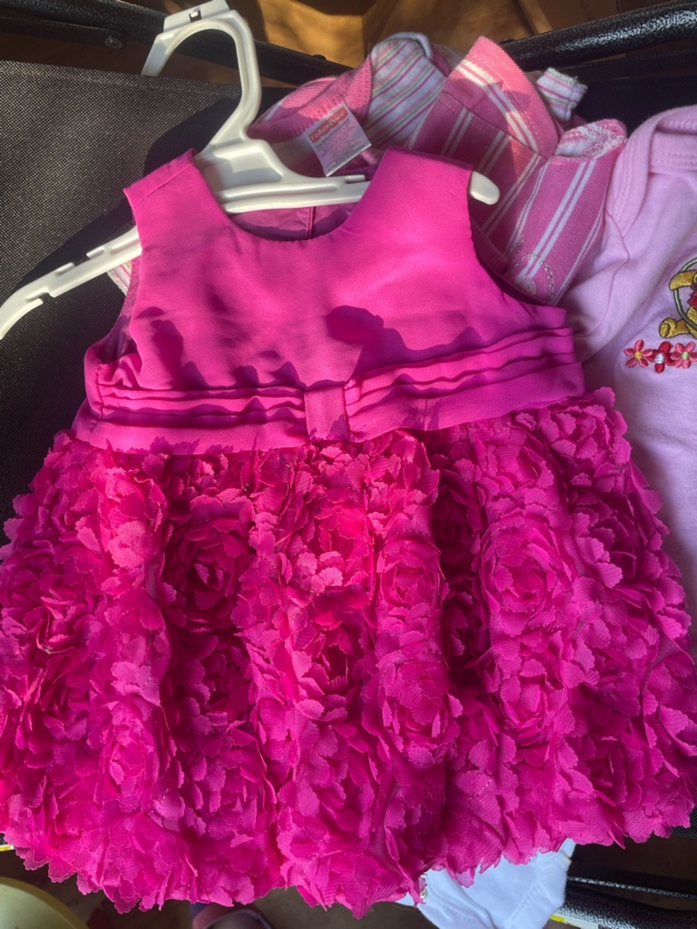Bright Hot Pink Floral Baby Dress